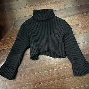 Womens Black Turtleneck crop top!